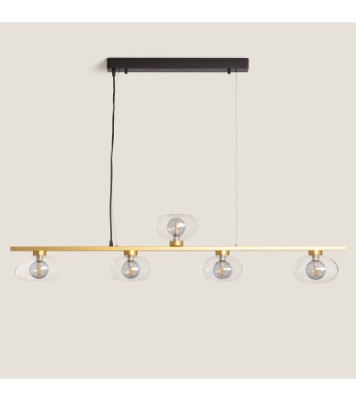 Suspension Aluminium et Verre 5 Spots Hassi - 124996 - vue 2