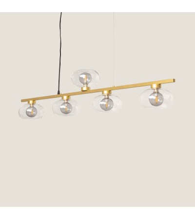 Suspension Aluminium et Verre 5 Spots Hassi - 124996 - vue 3