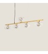 Suspension Aluminium et Verre 5 Spots Hassi - 124996 - vue 3