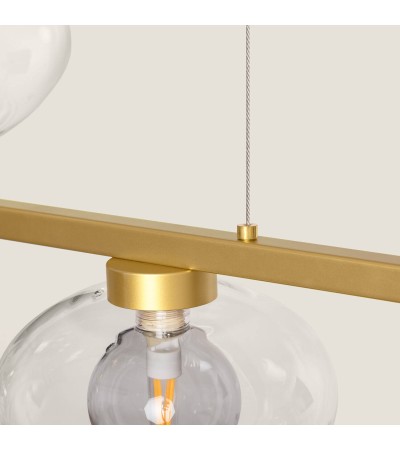 Suspension Aluminium et Verre 5 Spots Hassi - 124996 - vue 6