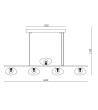 Suspension Aluminium et Verre 5 Spots Hassi - 124996 - vue 10