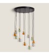 Suspension Aluminium et Verre 12 Spots Hassi - 125011 - vue 1