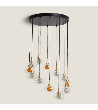 Suspension Aluminium et Verre 12 Spots Hassi - 125011 - vue 5
