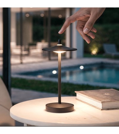 Lampe à Poser LED Portable Extérieure Métal avec Batterie Rechargeable Milevani