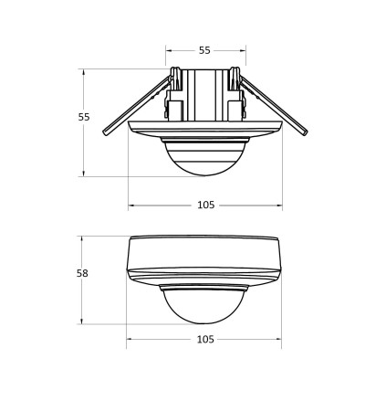 Détecteur de Mouvement PIR Crépusculaire 360º En Saillie/Encastré Extérieur IP54 - 125616 - vue 7