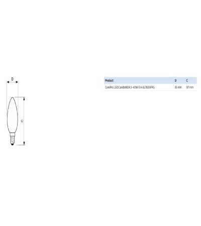 Ampoule Filament LED E14 4,3W 470 lm BA38 PHILIPS Candle - 126626 - vue 3