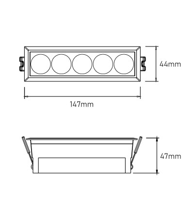 Spot LED Linéaire 7W Encastrable Catyo CRI90 Coupe 140x35 mm - 126833 - vue 9