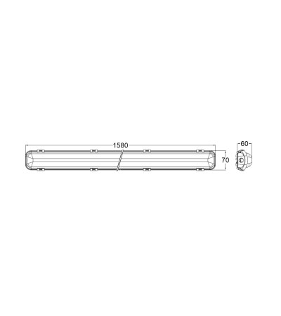 Réglette Étanche 150cm IP65 avec Tube LED Cristal 22W 140lm/W - 127161 - vue 12