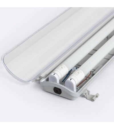 Réglette Étanche 150 cm IP65 avec deux Tubes LED Cristal 22W 140lm/W - 127195 - vue 8