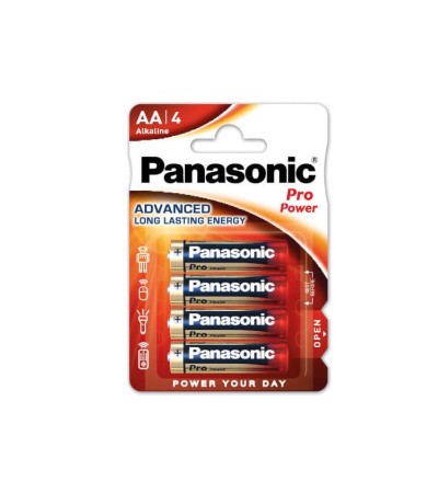Pack de 4 Piles Alcalines 1.5V PANASONIC AA Pro Power LR6PPG