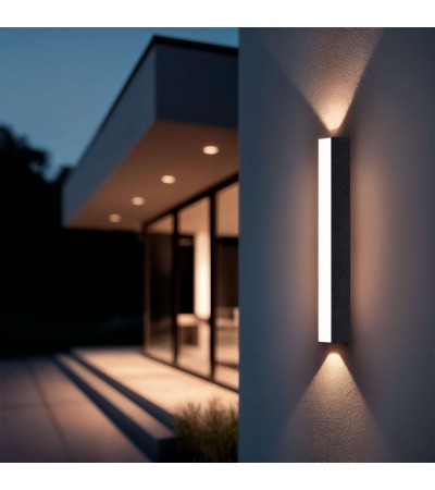 Applique Murale Extérieure LED Aluminium Double Face Hisar