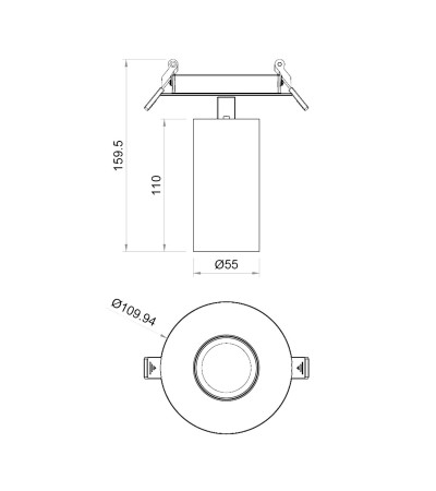 Spot LED Encastré 9W Aluminium Misoh - 128176 - vue 8