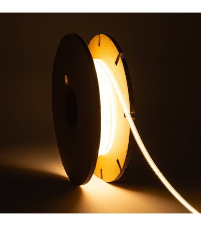 Ruban LED Dimmable 220V COB Auto-redressement 480 LED/m BOBINE 20m 12W/m 900lm/m Super Étroite Largeur 6.5mm Coupe 10cm IP65