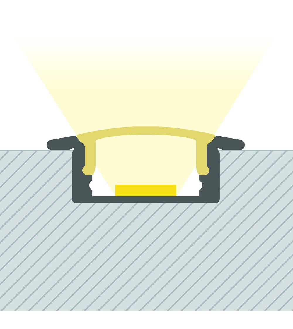 Profilé Aluminium Encastré pour Rubans LED jusqu'à 12 mm - 128632 - vue 1