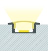 Profilé Aluminium Encastré pour Rubans LED jusqu'à 12 mm - 128632 - vue 1