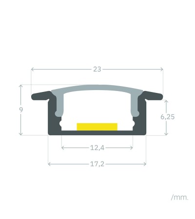 Profilé Aluminium Encastré pour Rubans LED jusqu'à 12 mm - 128632 - vue 6