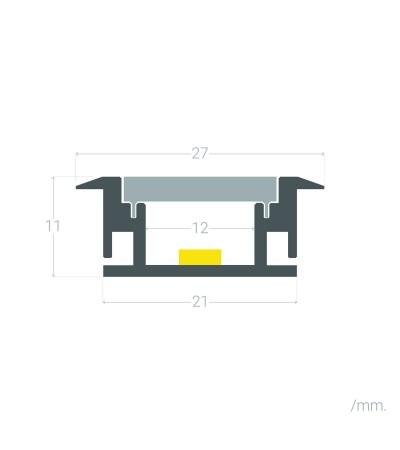 Profilé Aluminium Sol pour Rubans LED jusqu'à 12 mm - 128642 - vue 7