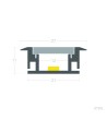 Profilé Aluminium Sol pour Rubans LED jusqu'à 12 mm - 128642 - vue 7