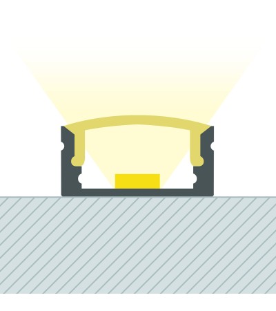 Profilé Aluminium En Saillie pour Rubans LED jusqu'à 12 mm