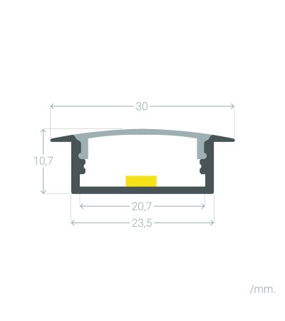 Profilé Aluminium Encastré pour Rubans LED jusqu'à 18 mm - 128674 - vue 7