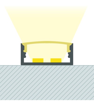 Profilé Aluminium En Saillie pour Rubans LED jusqu'à 20 mm
