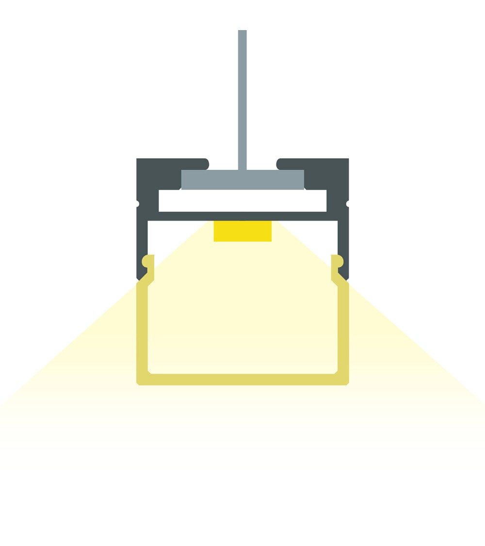 Profilé Aluminium Suspendu 2 m pour Rubans LED jusqu'à 17 mm - 128684 - vue 1