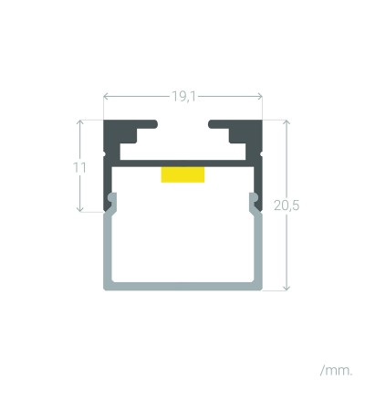 Profilé Aluminium Suspendu 2 m pour Rubans LED jusqu'à 17 mm - 128684 - vue 6