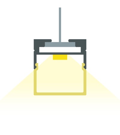 Profilé Aluminium Suspendu 2 m pour Rubans LED jusqu'à 17 mm - 128684 - vue 11