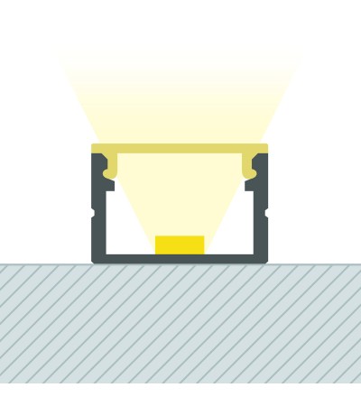 Profilé Aluminium En Saillie pour Rubans LED jusqu'à 15 mm