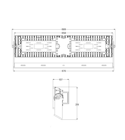 Projecteur LED 400W Stadium 160 lm/W IP66 LIFUD Dimmable 0-10V Horizontal - 128698 - vue 9