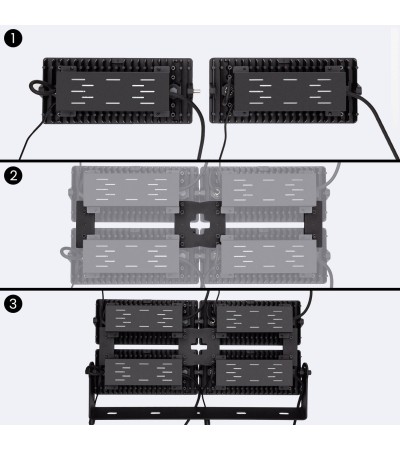 Projecteur LED 800W Stadium 160 lm/W IP66 LIFUD Dimmable 0-10V Horizontal - 128700 - vue 7