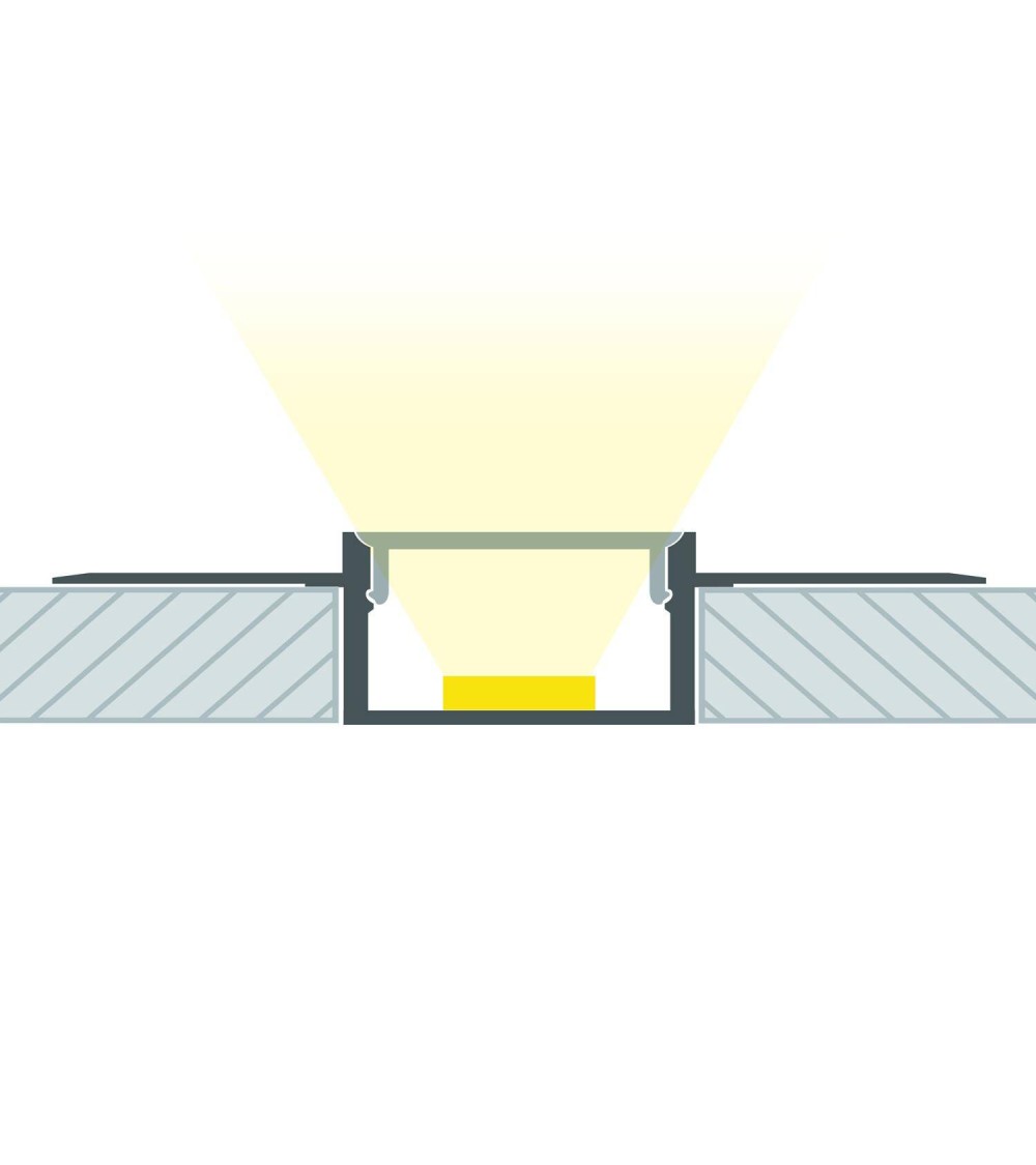 Profilé Aluminium Intégration Plâtre/Placo pour Rubans LED jusqu'à 20 mm - 128913 - vue 1