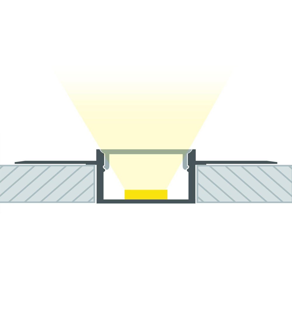 Profilé Aluminium Intégration Plâtre/Placo pour Rubans LED jusqu'à 15 mm - 128918 - vue 1