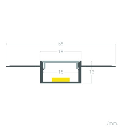 Profilé Aluminium Intégration Plâtre/Placo pour Rubans LED jusqu'à 15 mm - 128918 - vue 7