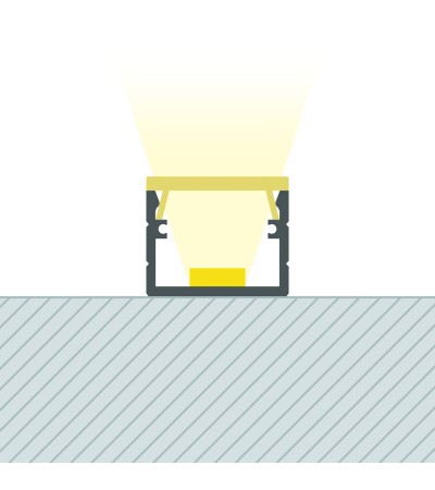 Profilé Aluminium En Saillie 12x12 pour Rubans LED jusqu'à 8 mm
