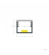 Profilé Aluminium En Saillie 12x12 pour Rubans LED jusqu'à 8 mm - 128954 - vue 2