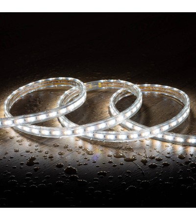 Ruban LED CCT 220V 120 LED/m 10W/m 900lm/m Largeur 14mm Coupe 100cm IP65 Sur mesure - 128955 - vue 1