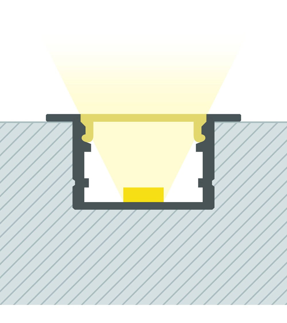 Profilé Aluminium Encastré pour Rubans LED jusqu'à 25 mm - 128972 - vue 1