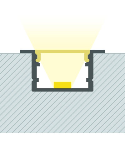 Profilé Aluminium Encastré pour Rubans LED jusqu'à 25 mm - 128972 - vue 8