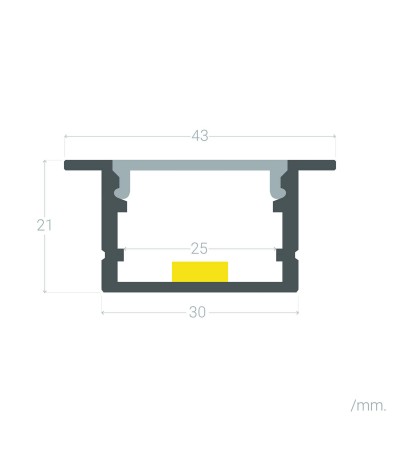 Profilé Aluminium Encastré pour Rubans LED jusqu'à 25 mm - 128972 - vue 9