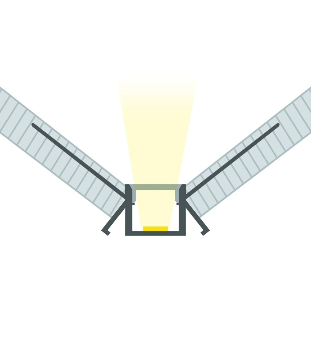Profilé Aluminium Intégration Plâtre/Placo Angle Intérieur Rubans LED jusqu'à 9 mm - 128977 - vue 1