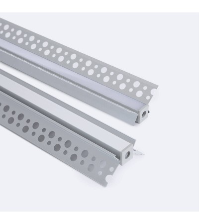 Profilé Aluminium Intégration Plâtre/Placo Angle Intérieur Rubans LED jusqu'à 9 mm - 128977 - vue 4
