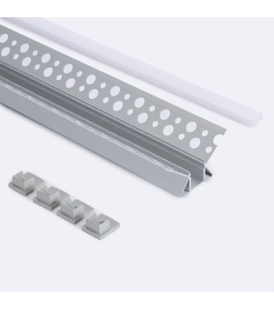 Profilé Aluminium Intégration Plâtre/Placo Angle Intérieur Rubans LED jusqu'à 9 mm - 128977 - vue 5