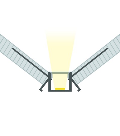 Profilé Aluminium Intégration Plâtre/Placo Angle Intérieur Rubans LED jusqu'à 9 mm - 128977 - vue 8
