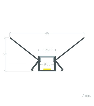 Profilé Aluminium Intégration Plâtre/Placo Angle Intérieur Rubans LED jusqu'à 9 mm - 128977 - vue 11