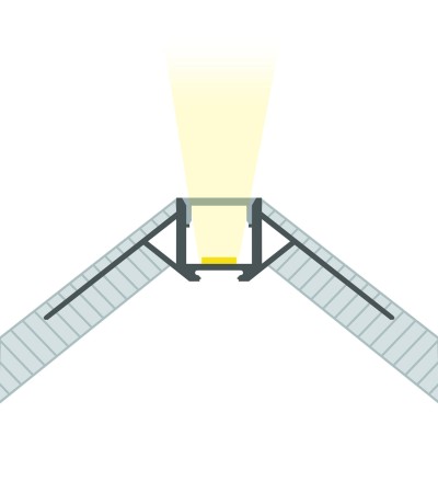 Profilé Aluminium Intégration Plâtre/Placo Angle Arista Tira LED jusqu'à 9 mm