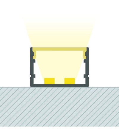 Profilé Aluminium En Saillie pour Rubans LED jusqu'à 22 mm
