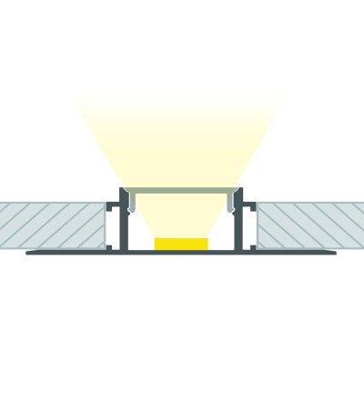 Profilé Aluminium Intégration Plâtre/Placo pour Rubans LED jusqu'à 20 mm - 129001 - vue 10