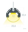 Profilé Aluminium Suspendu Rond pour Rubans LED jusqu'à 11 mm - 129006 - vue 7