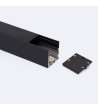 Profilé Aluminium En Saillie avec ancrage Encastré à Clips pour Rubans LED jusqu'à 24 mm - 129011 - vue 3